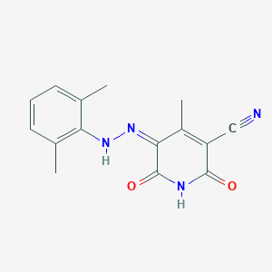 (5Z)-5-[(2,6-dimethylphenyl)hydrazinylidene]-4-methyl-2,6-dioxopyridine-3-carbonitrile