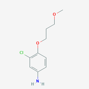 molecular formula C10H14ClNO2 B3173292 3-氯-4-(3-甲氧基丙氧基)苯胺 CAS No. 946775-28-6