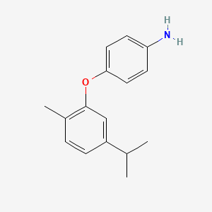molecular formula C16H19NO B3173306 4-(5-Isopropyl-2-methylphenoxy)aniline CAS No. 946775-48-0