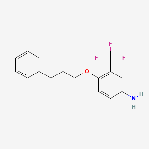 molecular formula C16H16F3NO B3173314 4-(3-Phenylpropoxy)-3-(trifluoromethyl)aniline CAS No. 946775-60-6