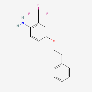 molecular formula C15H14F3NO B3173324 4-(Phenethyloxy)-2-(trifluoromethyl)aniline CAS No. 946784-36-7