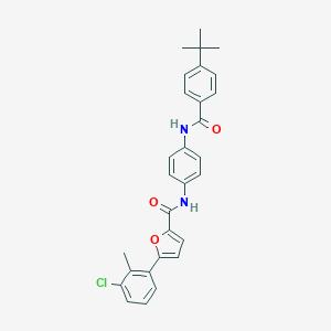 molecular formula C29H27ClN2O3 B317334 N-(4-{[(4-tert-butylphenyl)carbonyl]amino}phenyl)-5-(3-chloro-2-methylphenyl)furan-2-carboxamide 
