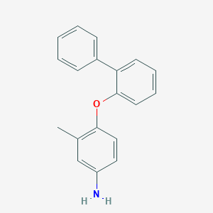 molecular formula C19H17NO B3173343 4-([1,1'-Biphenyl]-2-yloxy)-3-methylphenylamine CAS No. 946785-05-3
