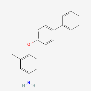 molecular formula C19H17NO B3173377 4-([1,1'-Biphenyl]-4-yloxy)-3-methylphenylamine CAS No. 946785-29-1