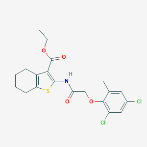 molecular formula C20H21Cl2NO4S B317338 Ethyl 2-{[(2,4-dichloro-6-methylphenoxy)acetyl]amino}-4,5,6,7-tetrahydro-1-benzothiophene-3-carboxylate 