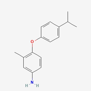 molecular formula C16H19NO B3173382 4-(4-Isopropylphenoxy)-3-methylaniline CAS No. 946785-33-7