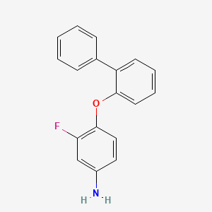 molecular formula C18H14FNO B3173392 4-([1,1'-Biphenyl]-2-yloxy)-3-fluorophenylamine CAS No. 946785-62-2