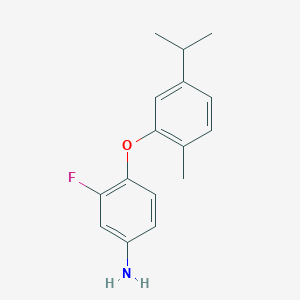 molecular formula C16H18FNO B3173394 3-Fluoro-4-(5-isopropyl-2-methylphenoxy)aniline CAS No. 946785-65-5