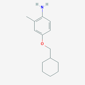 molecular formula C14H21NO B3173407 4-(Cyclohexylmethoxy)-2-methylaniline CAS No. 946785-86-0