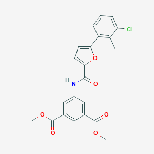 molecular formula C22H18ClNO6 B317342 Dimethyl 5-{[5-(3-chloro-2-methylphenyl)-2-furoyl]amino}isophthalate 
