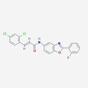 molecular formula C22H13Cl2FN2O2 B317344 3-(2,4-dichlorophenyl)-N-[2-(2-fluorophenyl)-1,3-benzoxazol-5-yl]acrylamide 