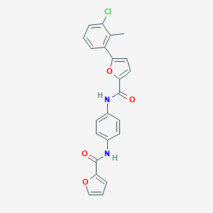 molecular formula C23H17ClN2O4 B317345 5-(3-chloro-2-methylphenyl)-N-[4-(2-furoylamino)phenyl]-2-furamide 