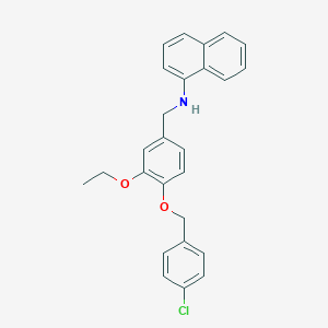 molecular formula C26H24ClNO2 B317346 N-{4-[(4-chlorobenzyl)oxy]-3-ethoxybenzyl}-N-(1-naphthyl)amine 