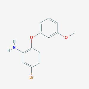 molecular formula C13H12BrNO2 B3173473 5-Bromo-2-(3-methoxyphenoxy)aniline CAS No. 946786-74-9