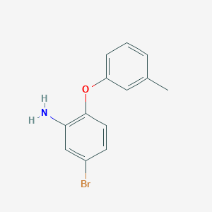 molecular formula C13H12BrNO B3173481 5-Bromo-2-(3-methylphenoxy)aniline CAS No. 946786-77-2