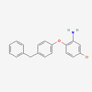 molecular formula C19H16BrNO B3173491 2-(4-Benzylphenoxy)-5-bromoaniline CAS No. 946786-89-6