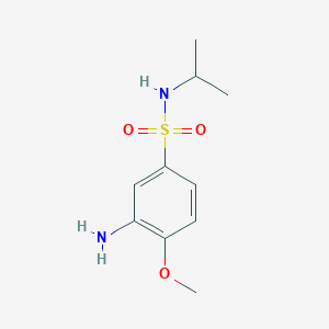 molecular formula C10H16N2O3S B3173524 3-Amino-N-isopropyl-4-methoxy-benzenesulfonamide CAS No. 947017-03-0