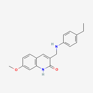 molecular formula C19H20N2O2 B3173526 3-{[(4-ethylphenyl)amino]methyl}-7-methoxyquinolin-2(1H)-one CAS No. 947018-39-5