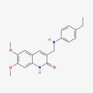 molecular formula C20H22N2O3 B3173530 3-{[(4-ethylphenyl)amino]methyl}-6,7-dimethoxyquinolin-2(1H)-one CAS No. 947018-45-3
