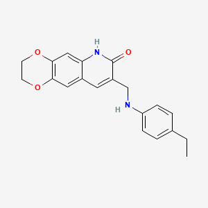 molecular formula C20H20N2O3 B3173536 8-{[(4-ethylphenyl)amino]methyl}-2,3-dihydro[1,4]dioxino[2,3-g]quinolin-7(6H)-one CAS No. 947018-49-7