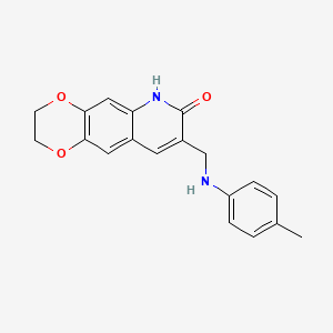 molecular formula C19H18N2O3 B3173539 8-[{[(4-甲基苯基)氨基]甲基}-2,3-二氢[1,4]二噁杂环[2,3-g]喹啉-7(6H)-酮 CAS No. 947018-69-1
