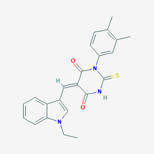 1-(3,4-dimethylphenyl)-5-[(1-ethyl-1H-indol-3-yl)methylene]-2-thioxodihydro-4,6(1H,5H)-pyrimidinedione