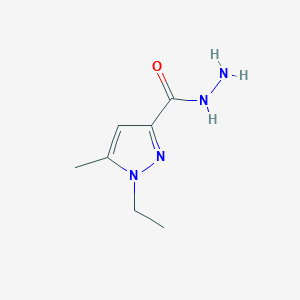 molecular formula C7H12N4O B3173642 1-乙基-5-甲基-1H-吡唑-3-甲酰肼 CAS No. 948292-83-9