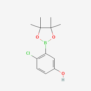 molecular formula C12H16BClO3 B3173646 4-Chloro-3-(4,4,5,5-tetramethyl-1,3,2-dioxaborolan-2-yl)phenol CAS No. 948592-54-9