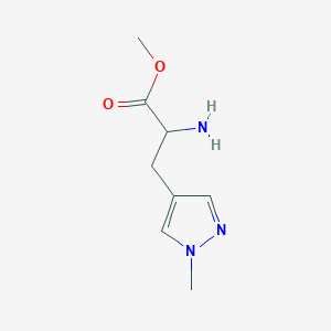 molecular formula C8H13N3O2 B3173674 Methyl 2-amino-3-(1-methyl-1H-pyrazol-4-yl)propanoate CAS No. 949033-40-3
