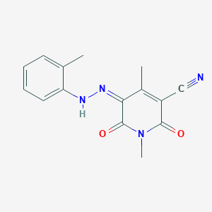 molecular formula C15H14N4O2 B317374 (5Z)-1,4-dimethyl-5-[(2-methylphenyl)hydrazinylidene]-2,6-dioxopyridine-3-carbonitrile 