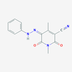 molecular formula C14H12N4O2 B317375 (5Z)-1,4-dimethyl-2,6-dioxo-5-(phenylhydrazinylidene)pyridine-3-carbonitrile 