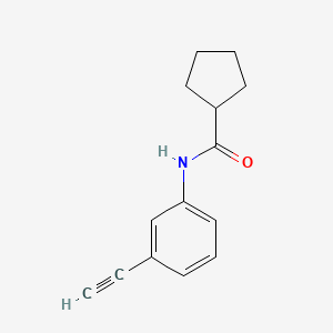 molecular formula C14H15NO B3173760 N-(3-ethynylphenyl)cyclopentanecarboxamide CAS No. 950097-52-6