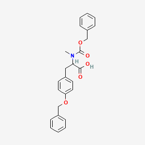 molecular formula C25H25NO5 B3173768 2-[Methyl(phenylmethoxycarbonyl)amino]-3-(4-phenylmethoxyphenyl)propanoic acid CAS No. 95015-69-3