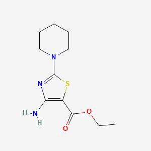 molecular formula C11H17N3O2S B3173792 Ethyl 4-amino-2-piperidin-1-yl-1,3-thiazole-5-carboxylate CAS No. 950262-23-4