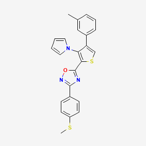 molecular formula C24H19N3OS2 B3173795 5-[4-(3-methylphenyl)-3-(1H-pyrrol-1-yl)-2-thienyl]-3-[4-(methylthio)phenyl]-1,2,4-oxadiazole CAS No. 950265-86-8