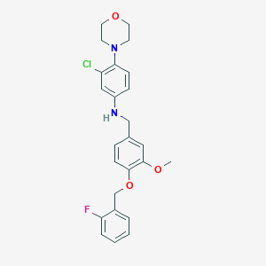 molecular formula C25H26ClFN2O3 B317380 3-chloro-N-{4-[(2-fluorobenzyl)oxy]-3-methoxybenzyl}-4-(morpholin-4-yl)aniline 