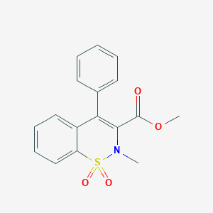 molecular formula C17H15NO4S B3173801 methyl 2-methyl-4-phenyl-2H-1,2-benzothiazine-3-carboxylate 1,1-dioxide CAS No. 950269-98-4
