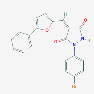 molecular formula C20H13BrN2O3 B317384 1-(4-Bromophenyl)-4-[(5-phenyl-2-furyl)methylene]-3,5-pyrazolidinedione 