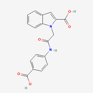 molecular formula C18H14N2O5 B3173842 1-{2-[(4-羧基苯基)氨基]-2-氧代乙基}-1H-吲哚-2-羧酸 CAS No. 950362-44-4