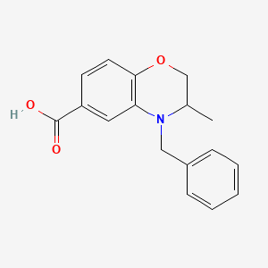 molecular formula C17H17NO3 B3173855 4-Benzyl-3-methyl-3,4-dihydro-2H-1,4-benzoxazine-6-carboxylic acid CAS No. 950461-36-6