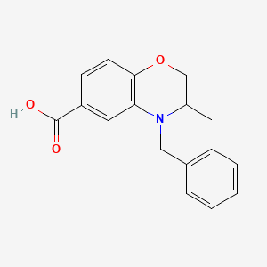 molecular formula C17H17NO3 B3173855 4-苄基-3-甲基-3,4-二氢-2H-1,4-苯并恶嗪-6-羧酸 CAS No. 950461-36-6