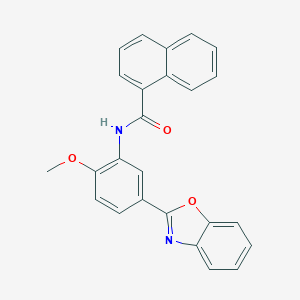 molecular formula C25H18N2O3 B317389 N-[5-(1,3-benzoxazol-2-yl)-2-methoxyphenyl]-1-naphthamide 