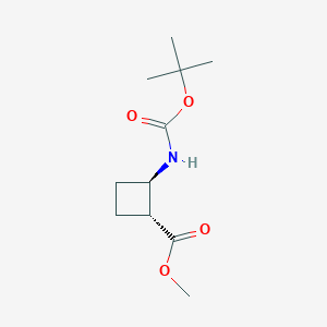 molecular formula C11H19NO4 B3173897 Methyl trans-2-{[(tert-butoxy)carbonyl]amino}cyclobutane-1-carboxylate CAS No. 951173-24-3