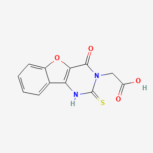 molecular formula C12H8N2O4S B3173909 (4-oxo-2-thioxo-1,4-dihydro[1]benzofuro[3,2-d]pyrimidin-3(2H)-yl)acetic acid CAS No. 951304-87-3