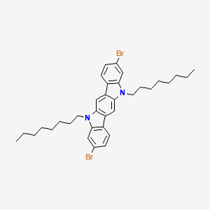 molecular formula C34H42Br2N2 B3173915 3,9-Dibromo-5,11-dioctyl-5,11-dihydroindolo[3,2-b]carbazole CAS No. 951307-27-0