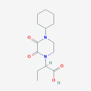 molecular formula C14H22N2O4 B3173922 2-(4-Cyclohexyl-2,3-dioxopiperazin-1-yl)butanoic acid CAS No. 951464-86-1
