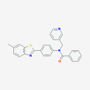 molecular formula C27H21N3OS B317393 N-[4-(6-methyl-1,3-benzothiazol-2-yl)phenyl]-N-(pyridin-3-ylmethyl)benzamide 