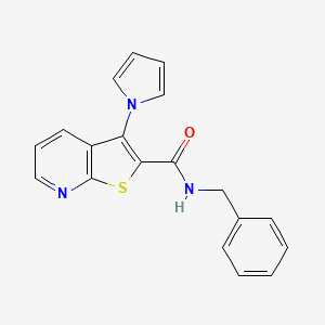 molecular formula C19H15N3OS B3173936 N-benzyl-3-(1H-pyrrol-1-yl)thieno[2,3-b]pyridine-2-carboxamide CAS No. 951473-75-9
