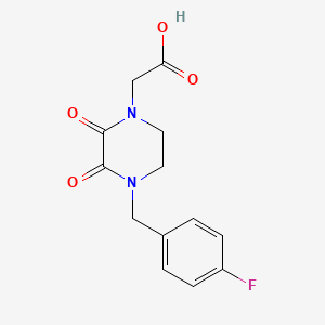 molecular formula C13H13FN2O4 B3173948 [4-(4-Fluorobenzyl)-2,3-dioxopiperazin-1-yl]acetic acid CAS No. 951523-92-5