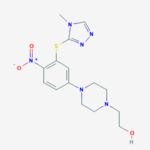 molecular formula C15H20N6O3S B317395 2-[4-[3-[(4-Methyl-1,2,4-triazol-3-yl)sulfanyl]-4-nitrophenyl]piperazin-1-yl]ethanol CAS No. 6207-32-5